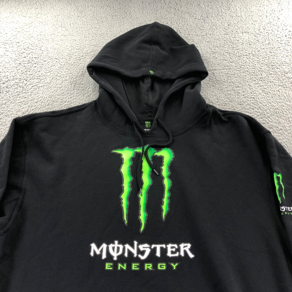 Monster Energy Hoodie Mens XL Black  Green Logo Unleash The Beast Official New